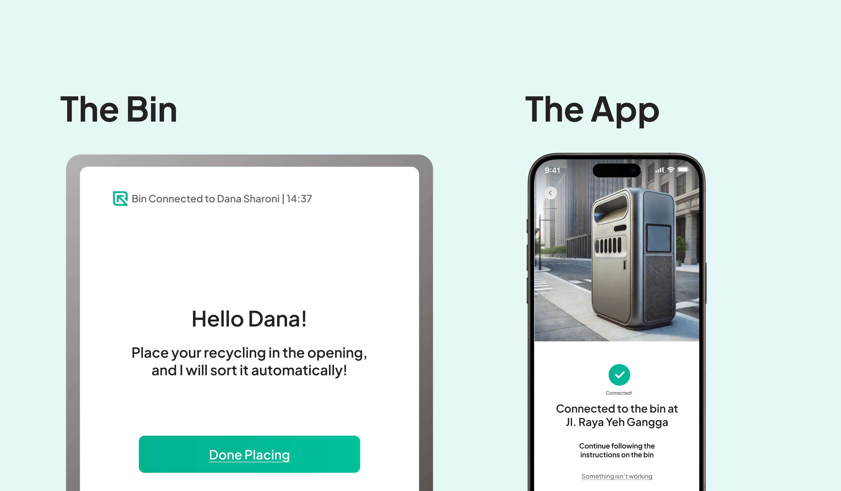 The bin and the app